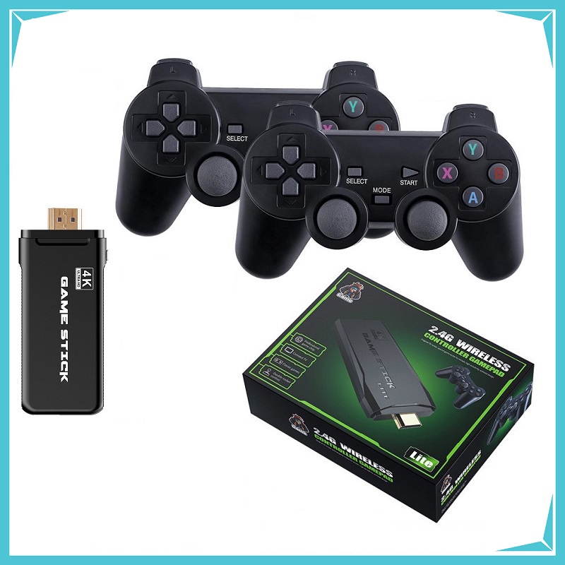 [Game stick 4K] Máy chơi game 4 nút HDMI không dây 3500 trò chơi cổ điển ATARI / PS1 / FC / GBA / SFC (đen)