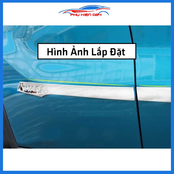 Bộ ốp nẹp sườn Vitara 2015-2016-2017-2018-2019-2020 inox trang trí làm đẹp xe