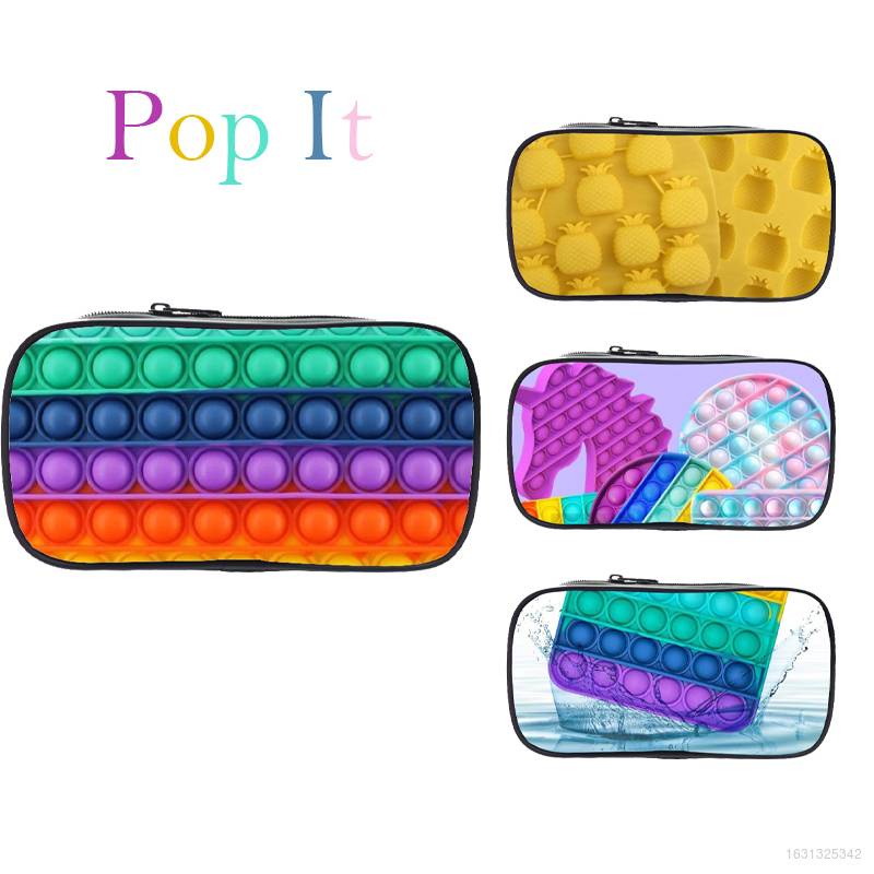Pop IT Set Túi Đựng Bút Chì Dáng Vuông Dạng Dọc Dành Cho Học Sinh