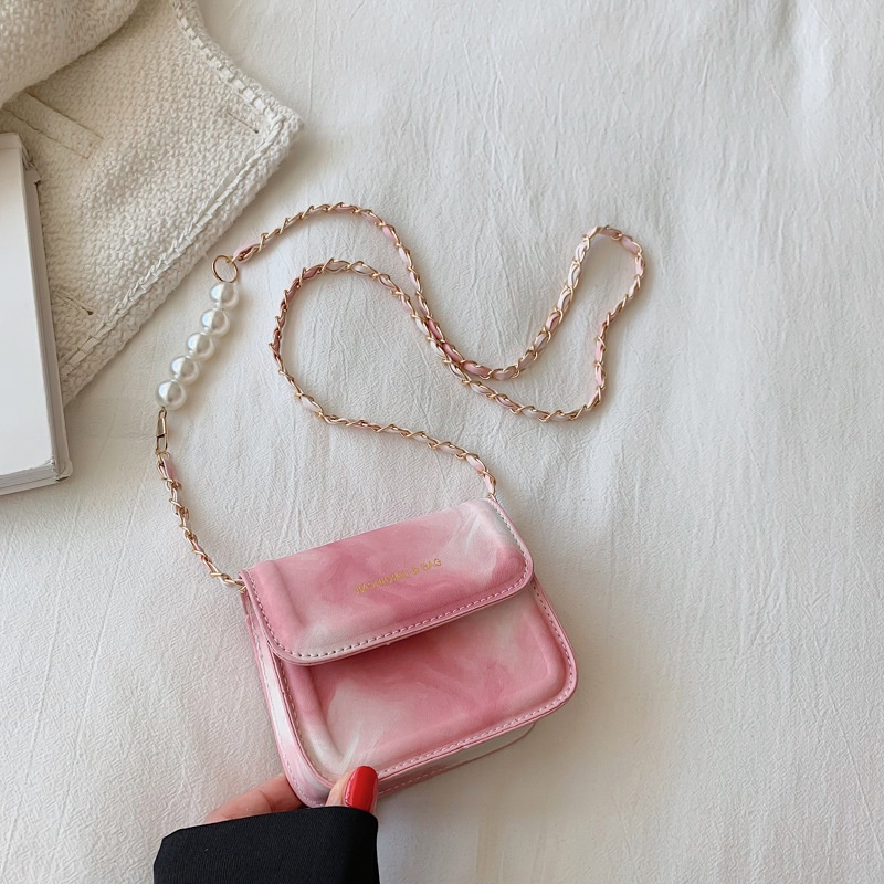 Túi đeo chéo ulzzang mini ví da nữ túi ngọc trai dây xích hàn quốc thời trang