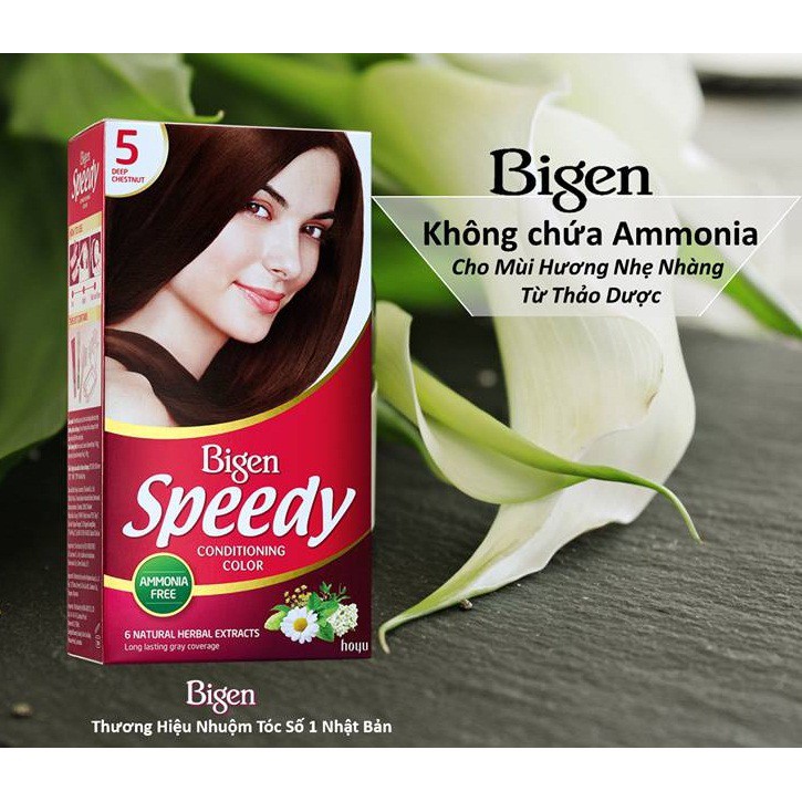 Thuốc Nhuộm Tóc Bigen Speedy Phủ Bạc 100%