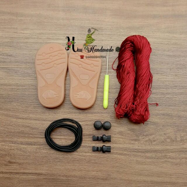 Set nguyên liệu sandal dây rút