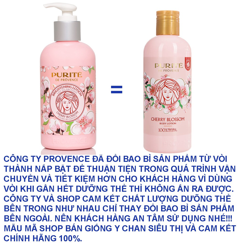 Sữa Dưỡng Thể PURITÉ Sáng Mịn Hương Hoa Anh Đào 250ml