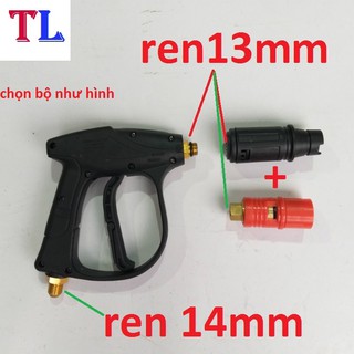 Súng rửa xe áp lực cao ren 14mm + béc mỏ vịt (súng đen ren 14mm)