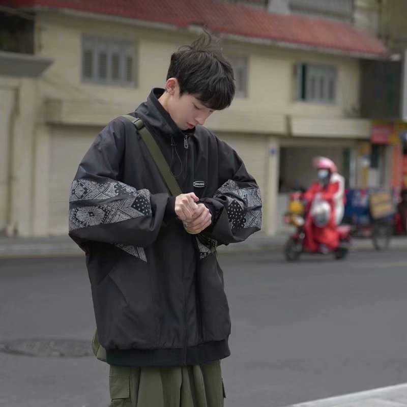 Áo Khoác Bóng Chày Dáng Rộng Cỡ Lớn In Họa Tiết Kiểu Hàn Quốc Cá Tính Cho Nam