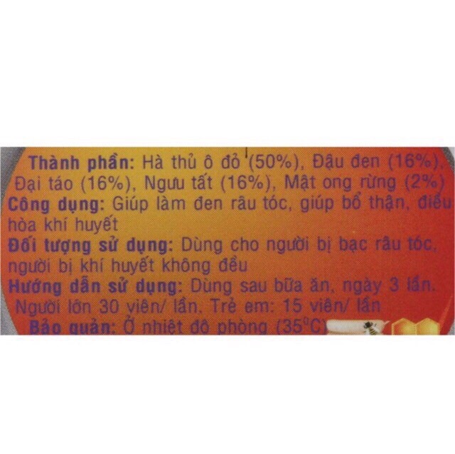 Viên Hà Thủ Ô 5 trong 1 Xuân Nguyên (lọc gan, bổ thận, đen tóc, mọc tóc, ổn định tim mạch ,huyết áp...)