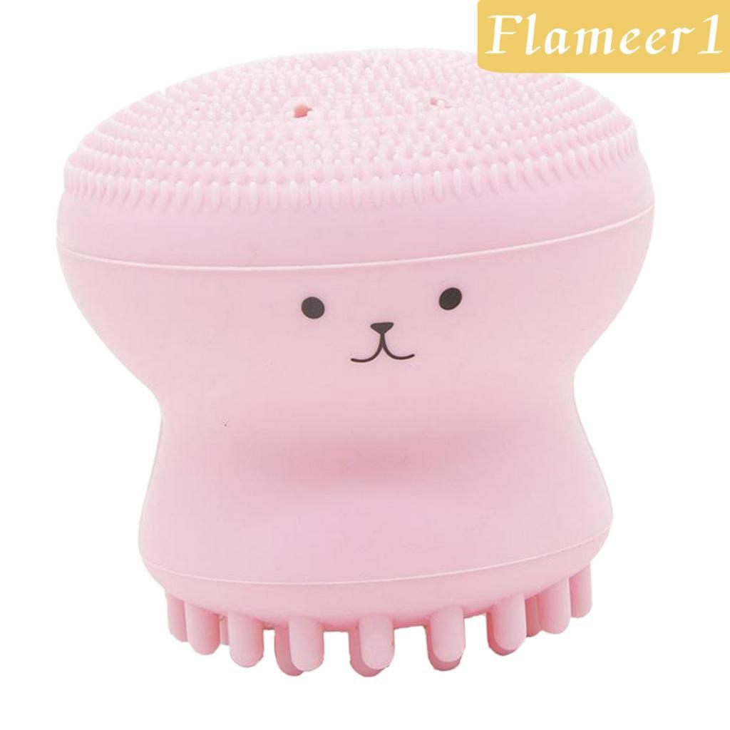 1 Cọ Rửa Mặt Silicone Hình Bạch Tuộc Dễ Thương Giúp Mát Xa Loại Bỏ Tế Bào Chết Và Làm Sạch Sâu