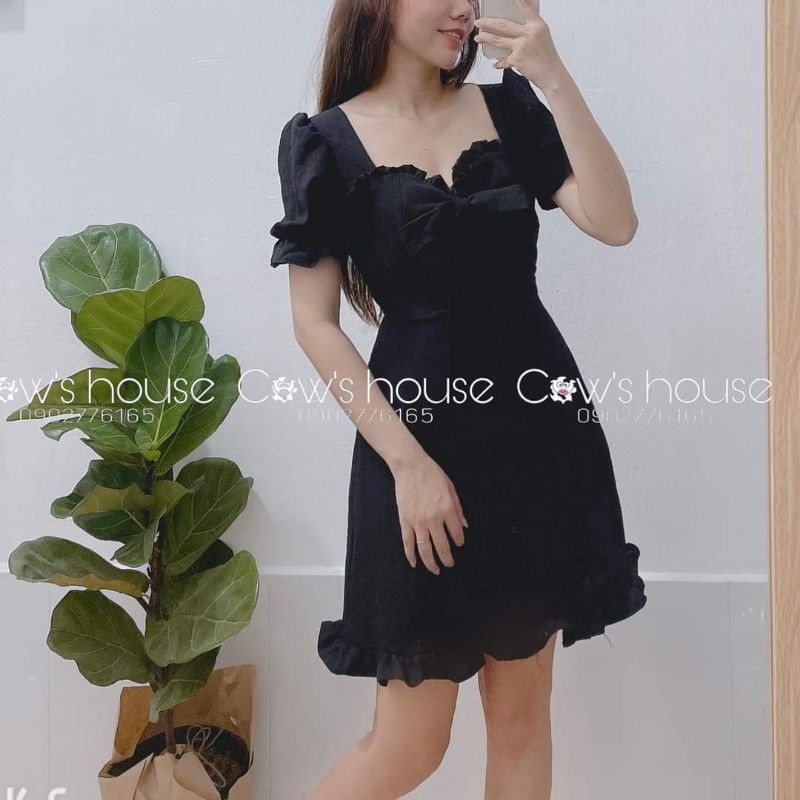 ĐẦM nơ ngực 3 màu đơn giản h45