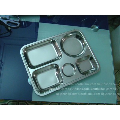 Khay cơm inox 5 ngăn to