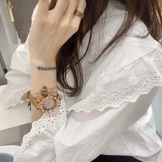 Đồng hồ thời trang nữ Mstianq MS932 mặt hoa đính đá tuyệt đẹp, dây da lộn cực hot