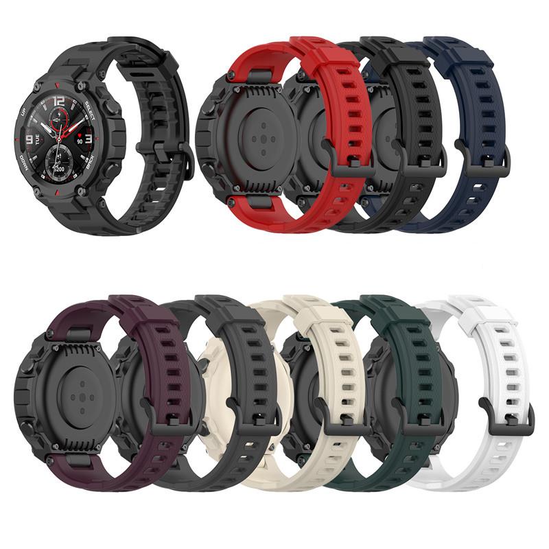 Dây Đeo Thay Thế Chất Liệu Silicon Thiết Kế Sọc Gân Nổi Cho Xiaomi Huami Amazfit T-Rex A1918
