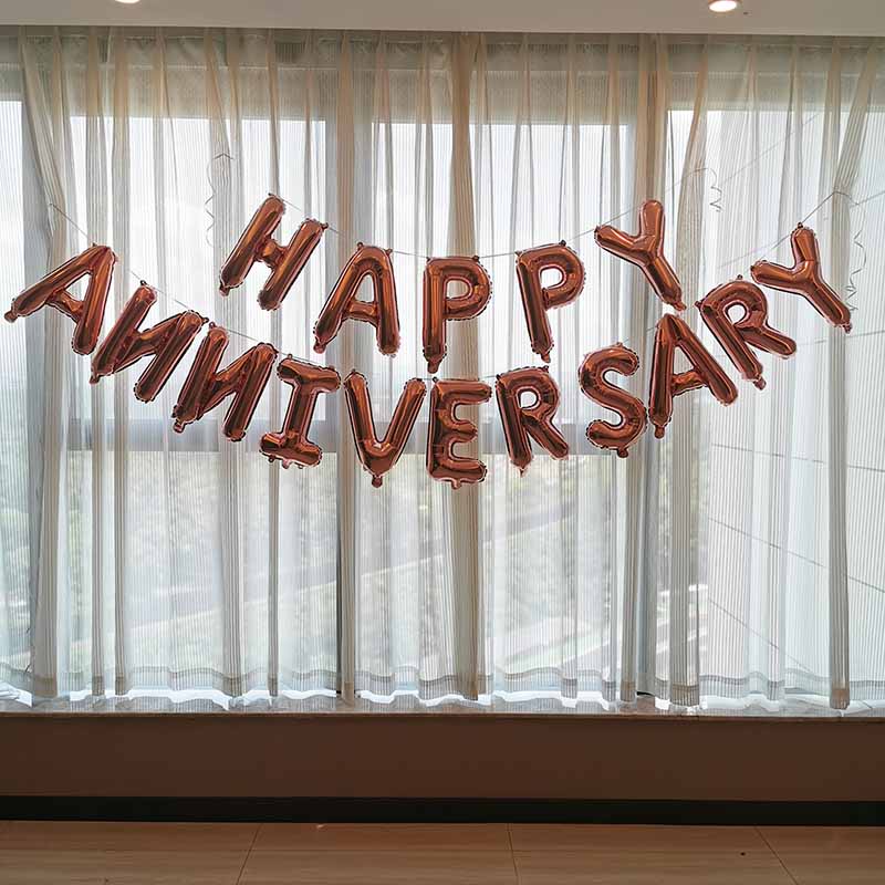 Dây Chữ Happy Anniversary bong bóng trang trí lễ kỷ niệm, ngày cưới, tỏ tình