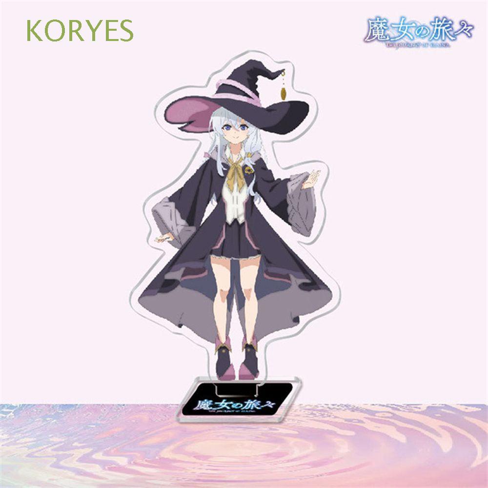 KORYES Kids Gifts Anime Figure Stand Double Sided Acrylic Stand Wandering Witch The Journey of Elaina Cartoon Ornaments Transparent Model Toy Figure Model Model Toys Anime Characters Acrylic Plate