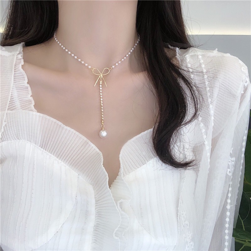 Choker đính ngọc mặt nơ CK544 Mayconner