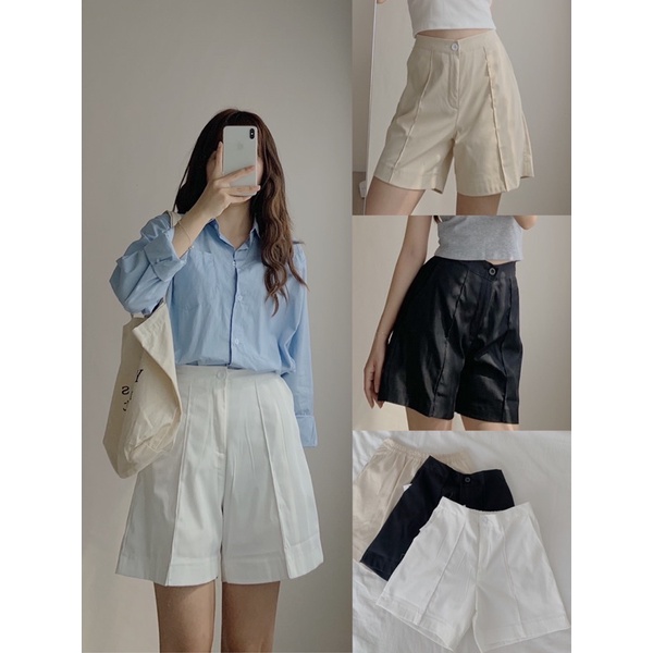 Quần short vải thô cạp chun sau 667