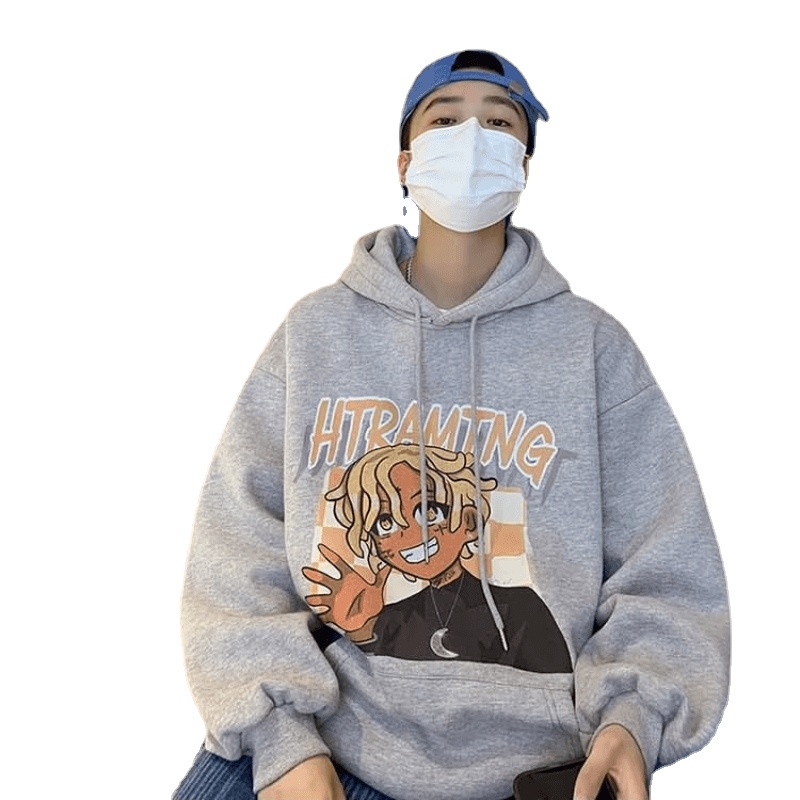 Áo hoodie Dáng Rộng In Họa Tiết Hoạt Hình Phong Cách Hip Hop Hàn Quốc Chất Lượng Cao Thời Trang Cho Nam Và Nữ