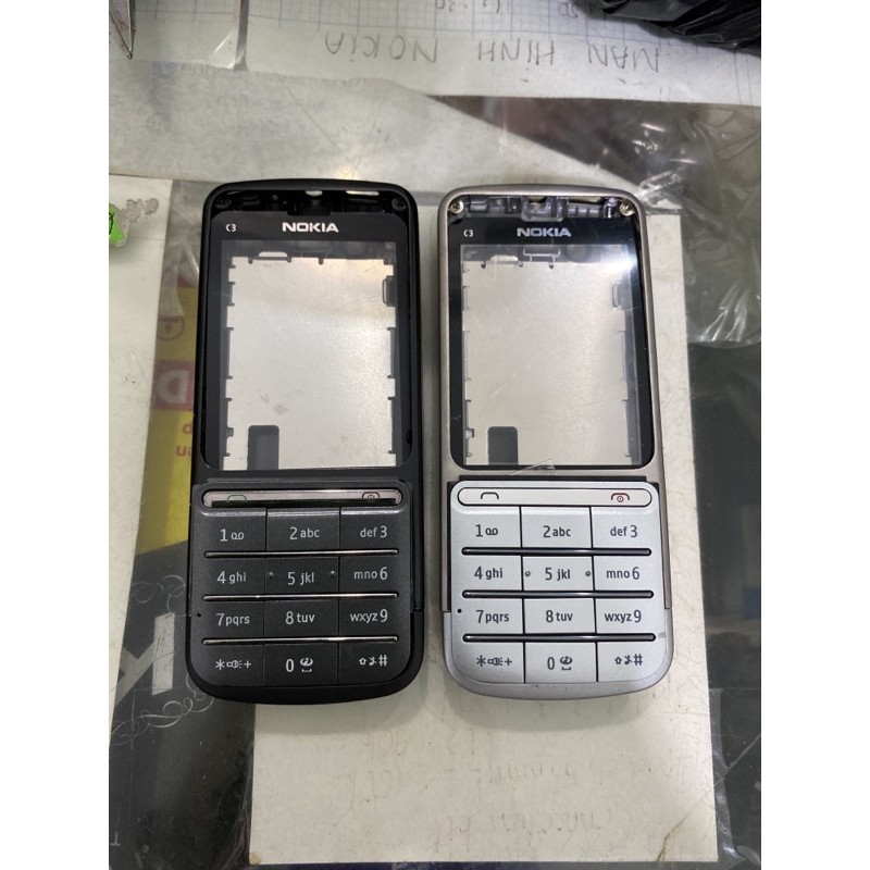 Vỏ nokia c3-01 có xương đầy đủ đen và bạc