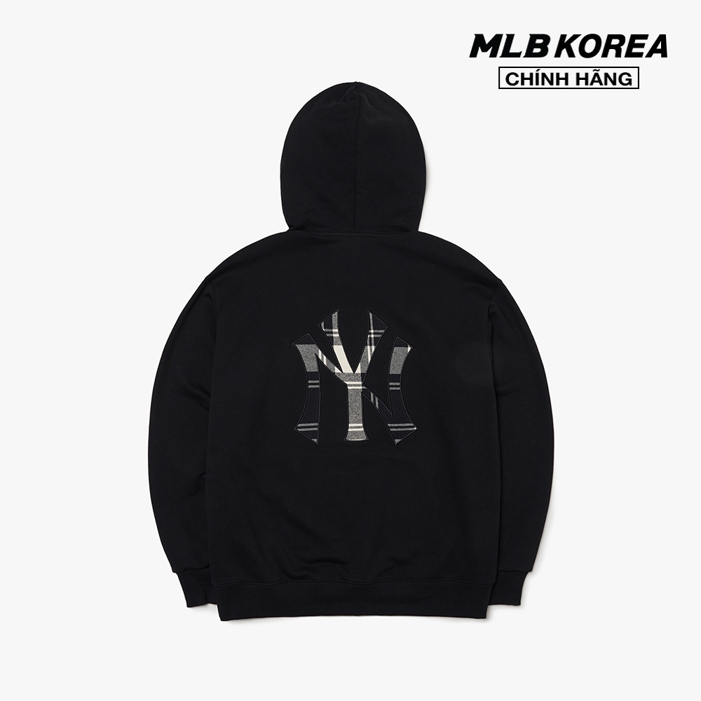 MLB - Áo hoodie tay dài phối mũ Check Big Logo 3AHDC0114-50BKS