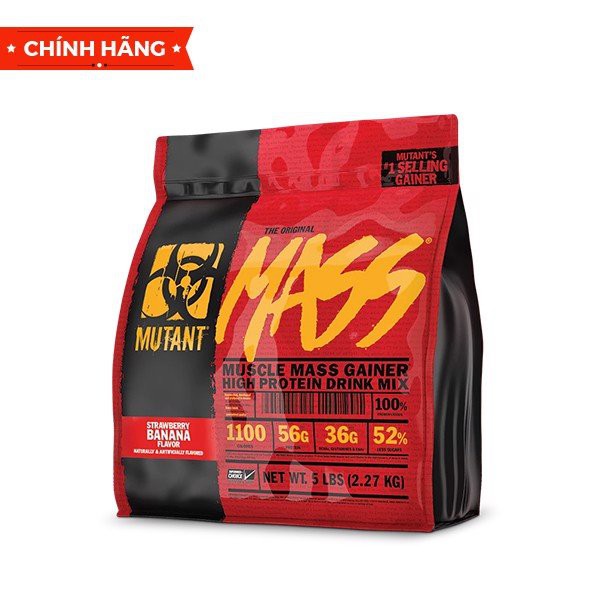 Sữa tăng cân nạc Mutant Mass, 5 Lbs (2.23 kg) - hỗ trợ tăng cân nhanh cho người gầy