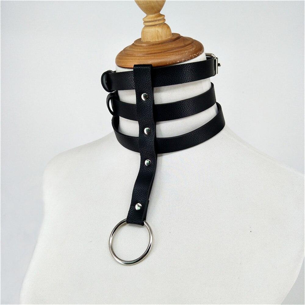 Vòng Cổ Choker Da PU 3 Lớp Màu Đen Phong Cách Rock Gothic
