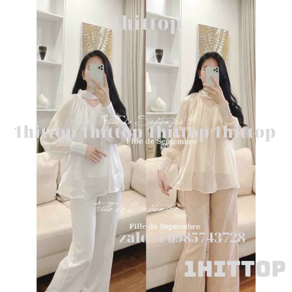 áo babydoll tay bồng tiểu thư dấu quần kaca 1hittop