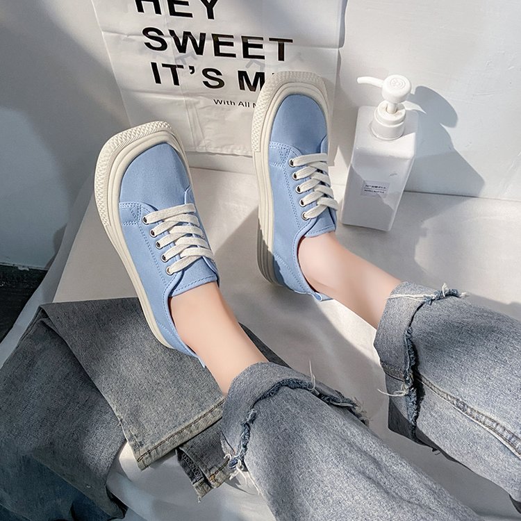 Giày Thể Thao Vải Canvas Đế Bằng Buộc Dây Cá Tính Trẻ Trung Hợp Thời Trang | BigBuy360 - bigbuy360.vn
