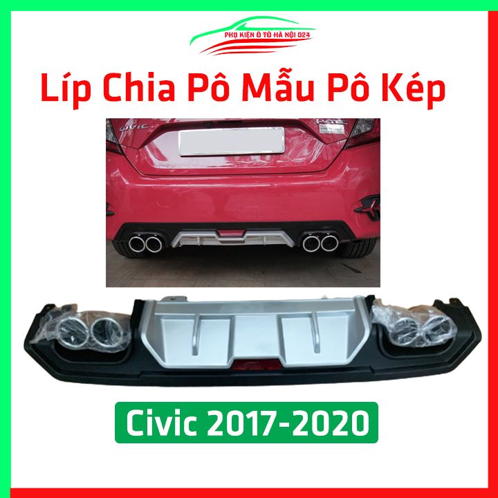 Lippo, líp chia pô ô tô Civic 2017 - 2020 pô kép chuẩn form xe thể thao