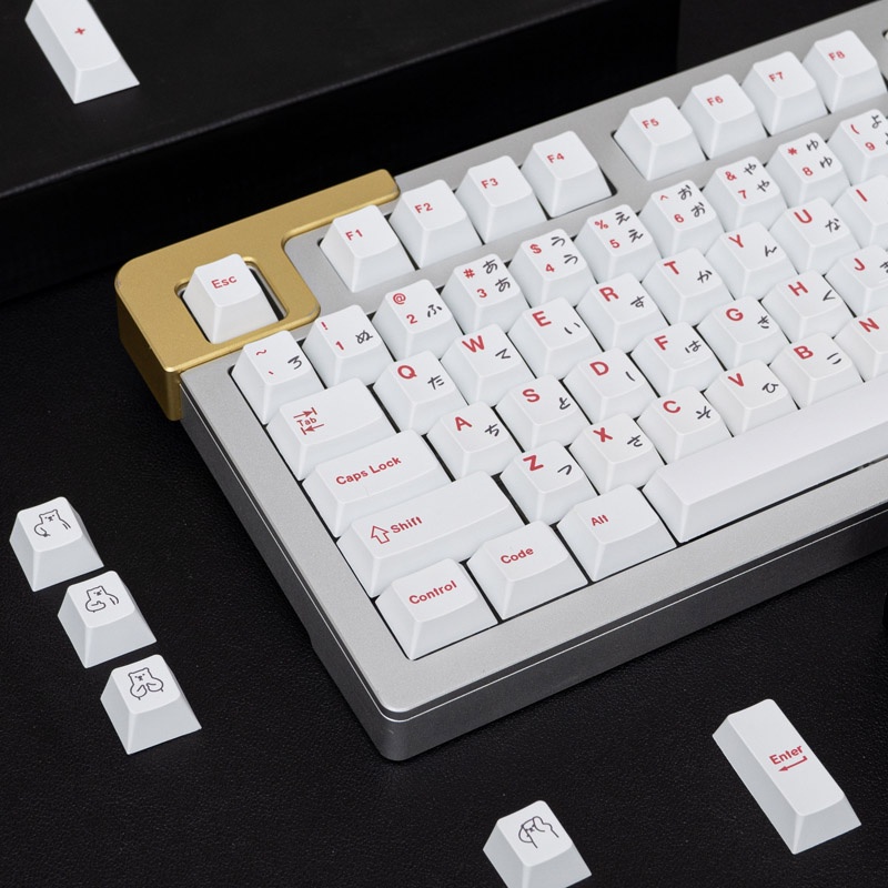 Bàn Phím 139 Phím PBT In Hình Gấu Trắng Phong Cách Nhật Bản Cho Bàn Phím Cơ 61 / 64 / 68 / 75 / 84