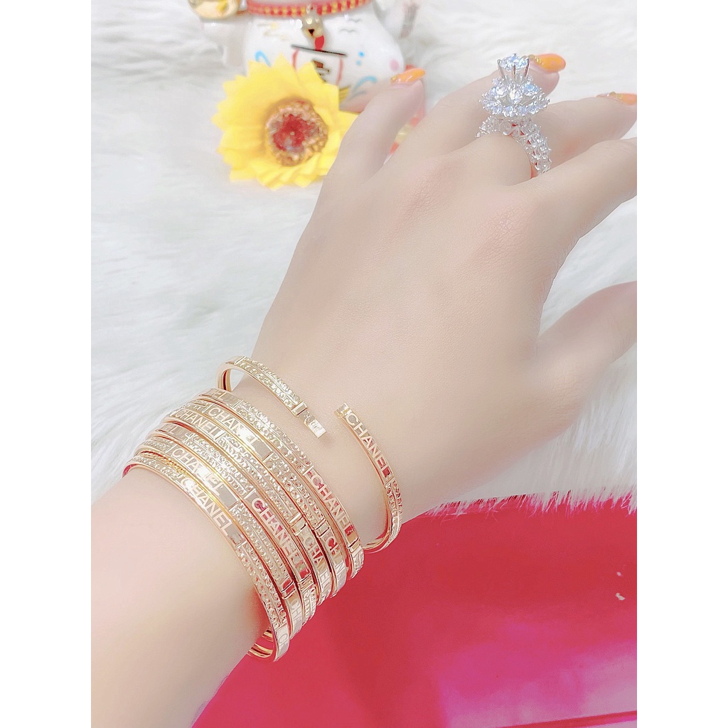 Vòng ximen khóa bấm 7 chiếc vòng tuần 7 chiếc sáng lấp lánh bền màu , vòng tay nữ KV15