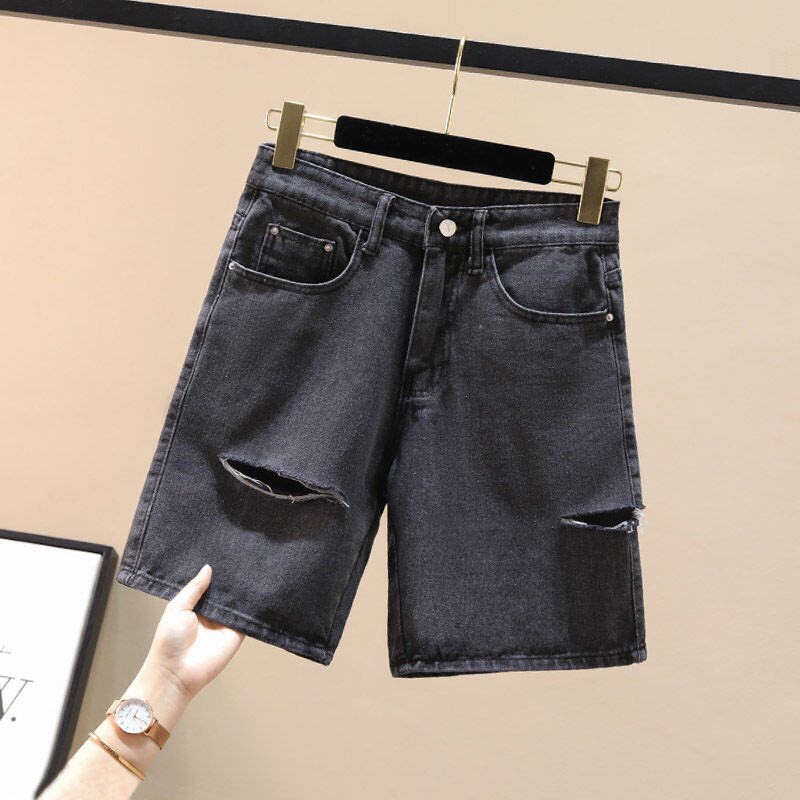 💯Quần Jeans Ngố Nữ Rách PT Lai Cuốn