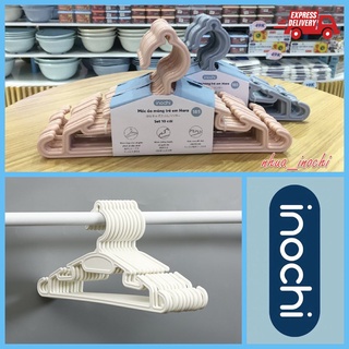 SET 10 móc áo trẻ em chống trượt cao cấp Hara 185 chính hãng Inochi