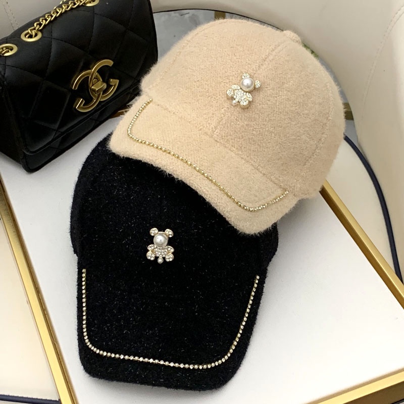 Mũ bóng chày đính đá phong cách phương Tây sang trọng thời trang thu đông cho nữ