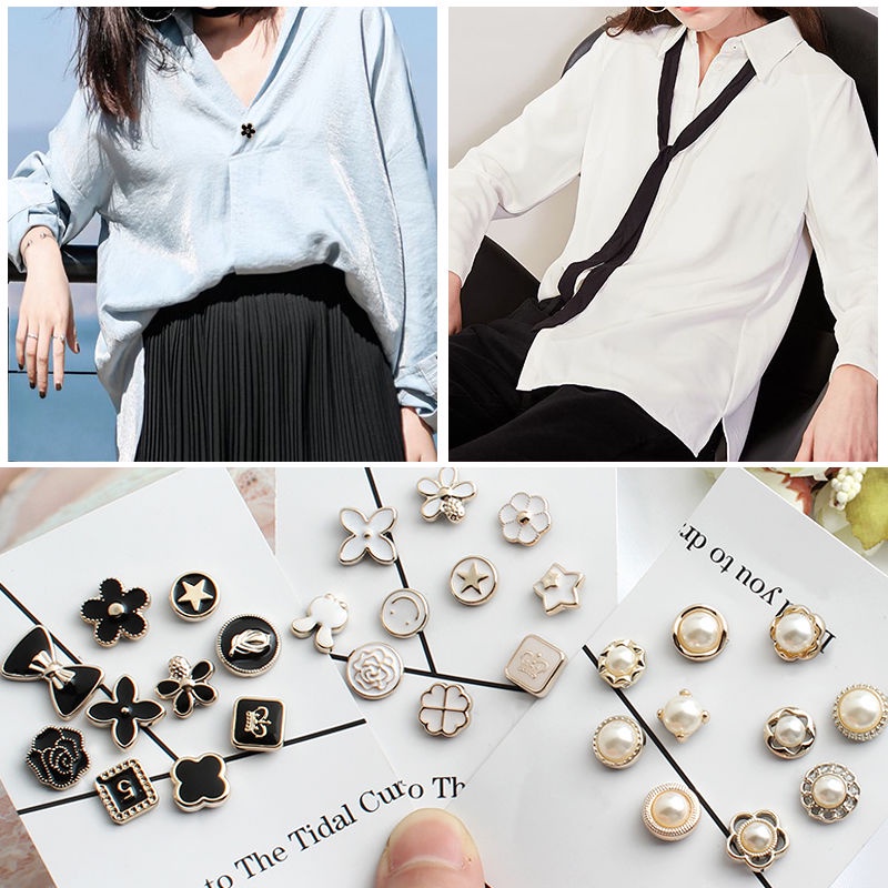 Set 10 Nút Cài Có Thể Tháo Rời Chống Chói Chuyên Dụng Cho Áo Khoác Cardigan