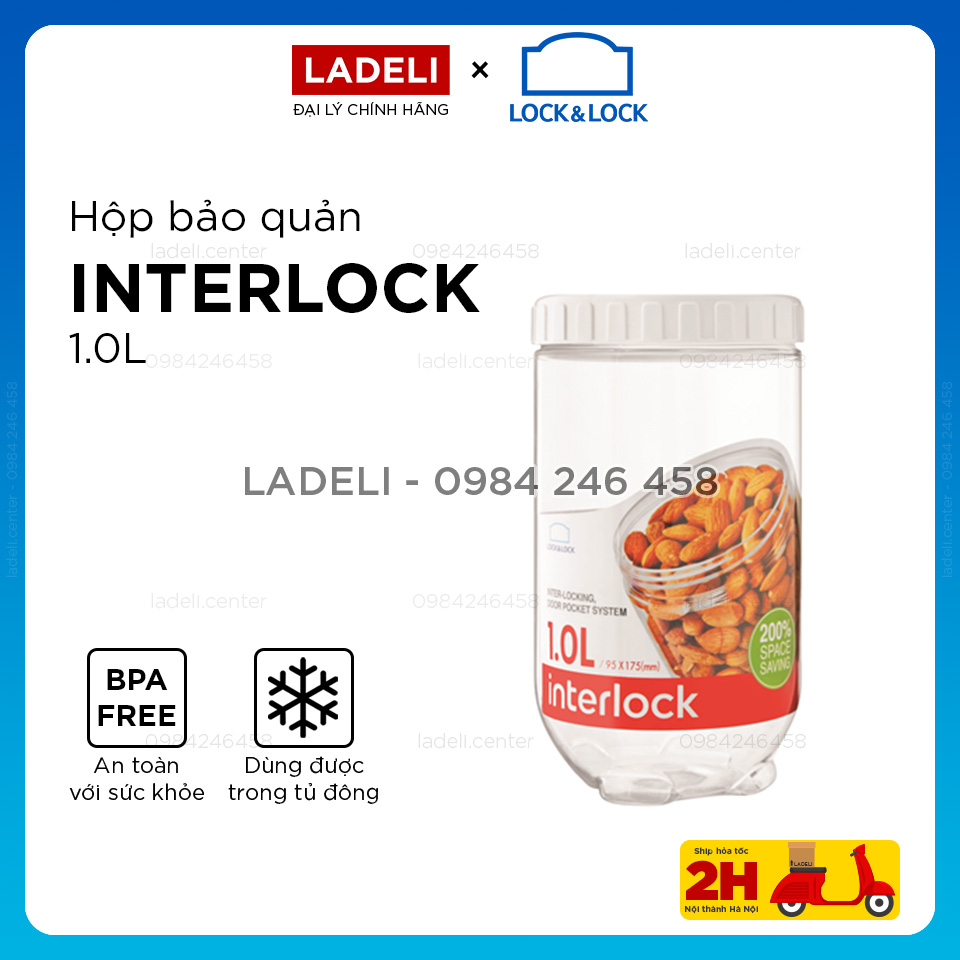 Hộp bảo quản thực phẩm LOCK&LOCK Interlock INL302W dung tích 1L nắp xoáy