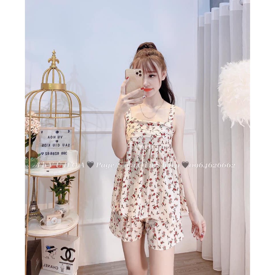 Bộ ngủ bộ mặc nhà hai dây baby doll nopi shop | BigBuy360 - bigbuy360.vn