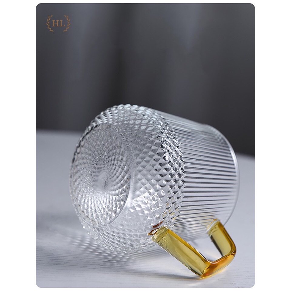 Bình cốc thuỷ tinh phong cách NORDIC vân kim cương-HL