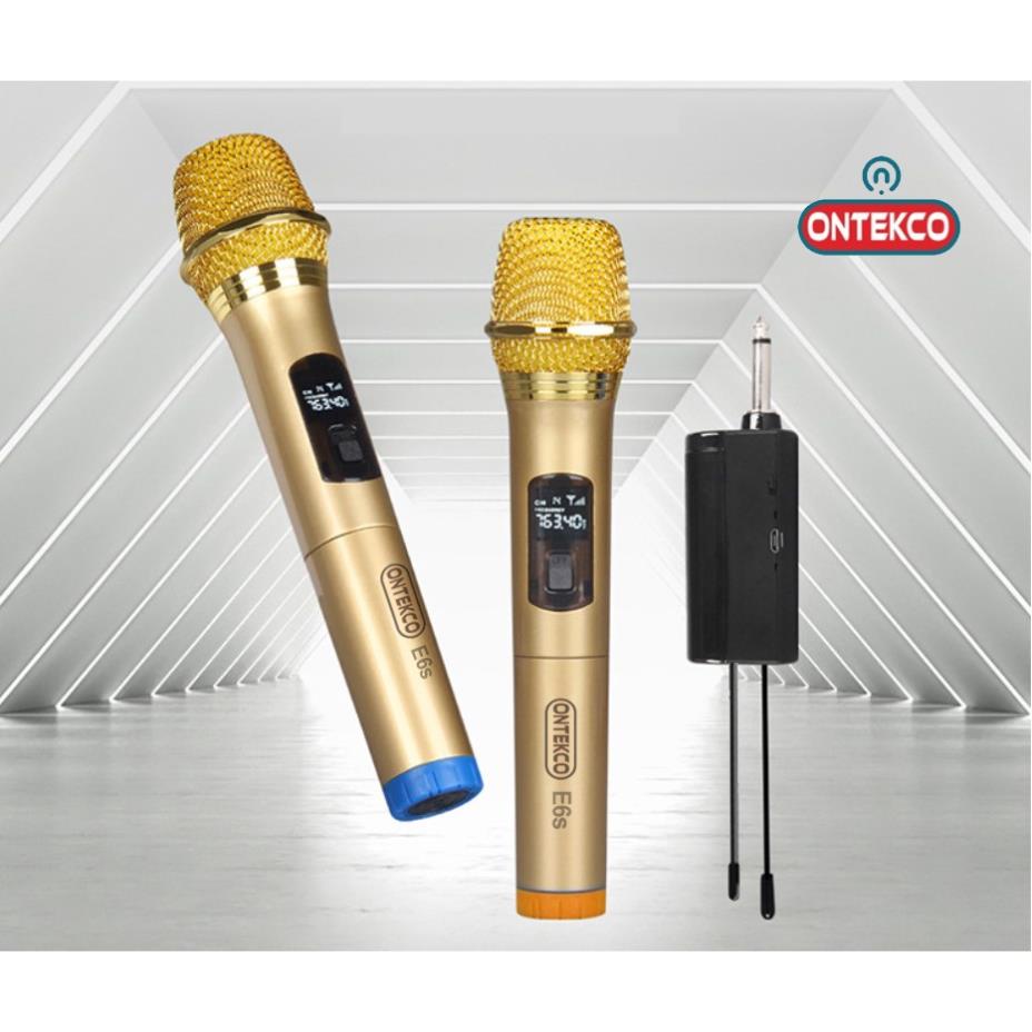Micro karaoke ONTEKCO E6S thuộc dòng micro không dây công nghệ mới nhất hát chuyên nghiệp cho gia đình