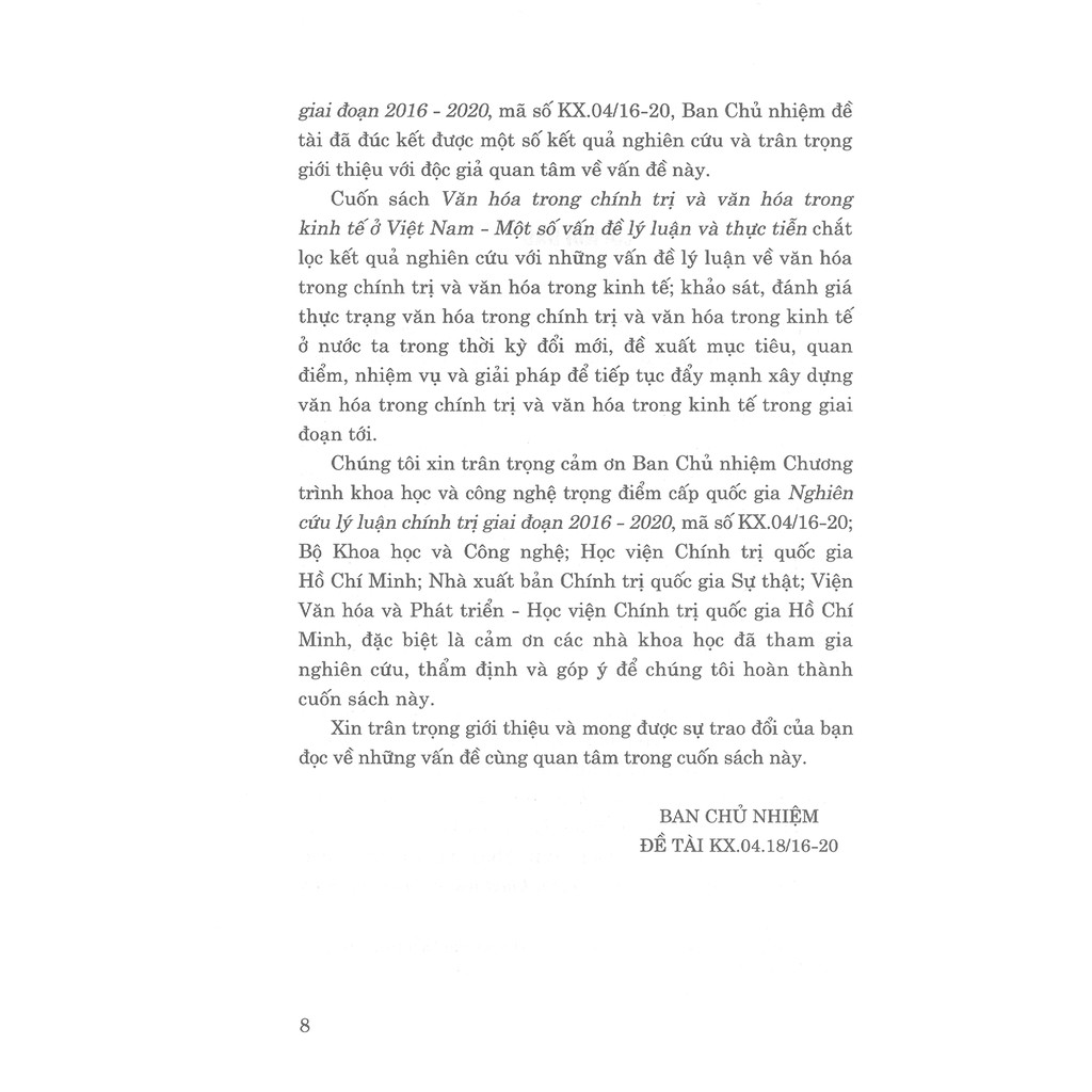 Sách - Văn Hóa Trong Chính Trị Và Văn Hóa Trong Kinh Tế Việt Nam, Một Số Vấn Đề Lý Luận Và Thực Tiễn | BigBuy360 - bigbuy360.vn