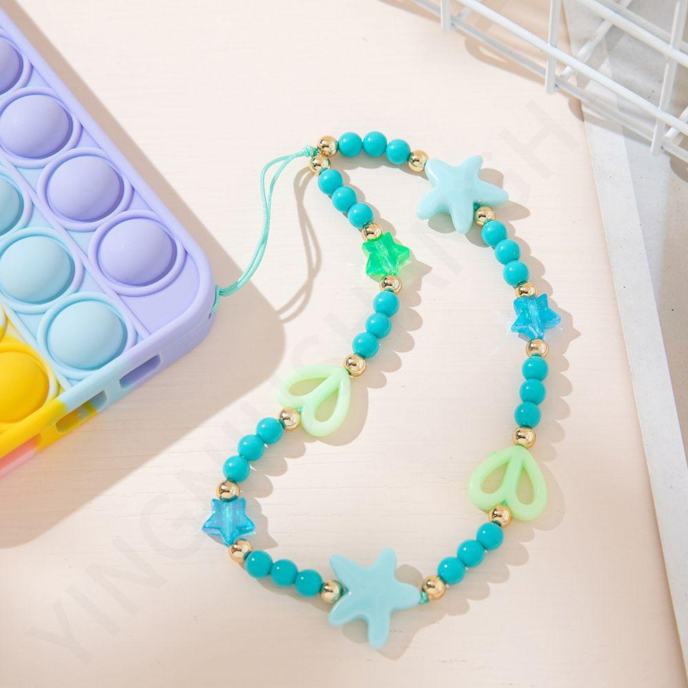 Dây Đeo Điện Thoại Kết Hạt Hình Trái Tim Chống Thất Lạc
