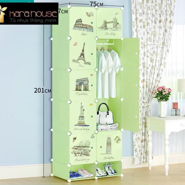 Tủ nhựa ghép 10 ô y mẫu. Tặng 1 treo đồ. Mẫu siêu HOT của năm