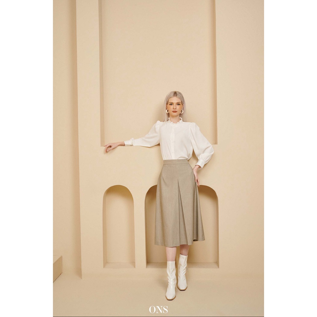 Oyster and Snail - Chân váy dài Sand Skirt  chữ A, khóa sau, 1 lớp - 0030