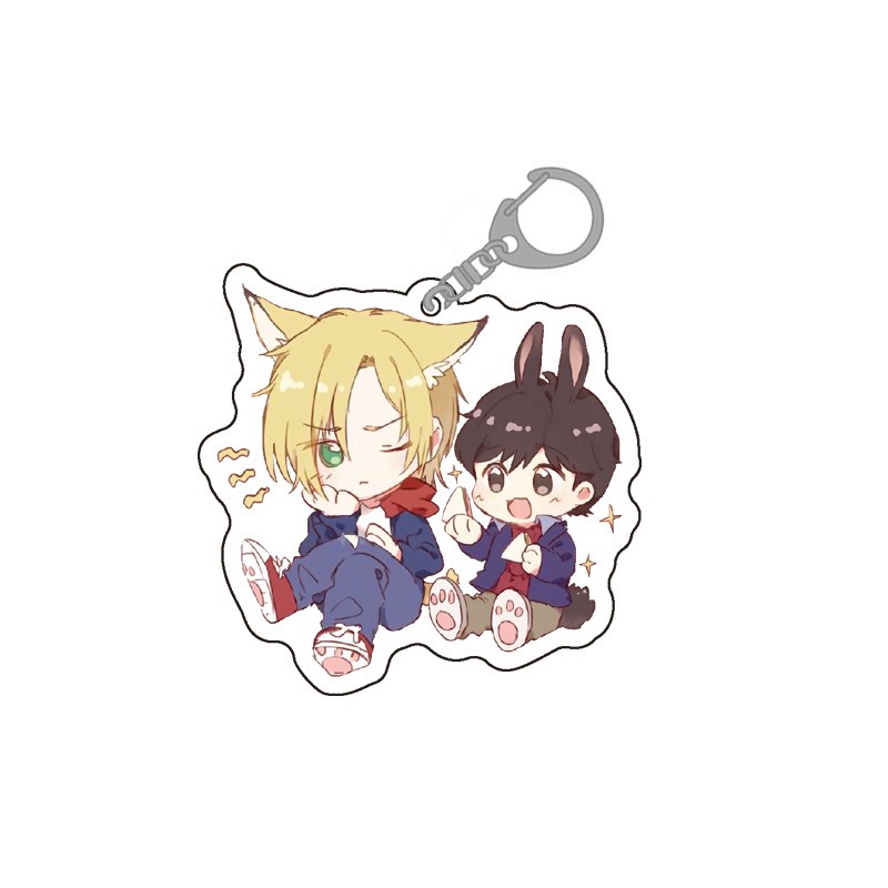 (mica trong acrylic) Móc khóa in hình Banana Fish Song nhân trừ đạo anime chibi xinh xắn dễ thương