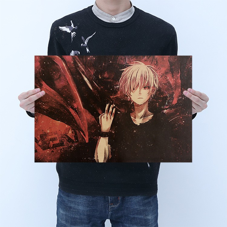 Poster trang trí in hình Kaneki Ken phim hoạt hình Tokyo Ghoul