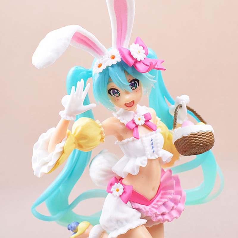 Hàng Mới Về Mô Hình Búp Bê hatsune miku sakura Tai Thỏ Bằng pvc 23cm Có Thể Di Chuyển Trang Trí Hàng Bán Chạy