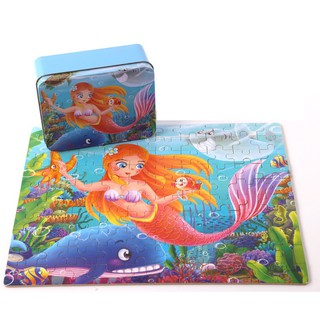 Ghép hình puzzle 100 mảnh hộp thiếc - nàng tiên cá