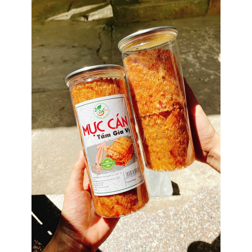 Khô Mực Cán Tẩm Gia Vị Cay 200g - Mực Khô Cán Tẩm Gia Vị Chuẩn Chất Lượng An Toàn Vệ Sinh