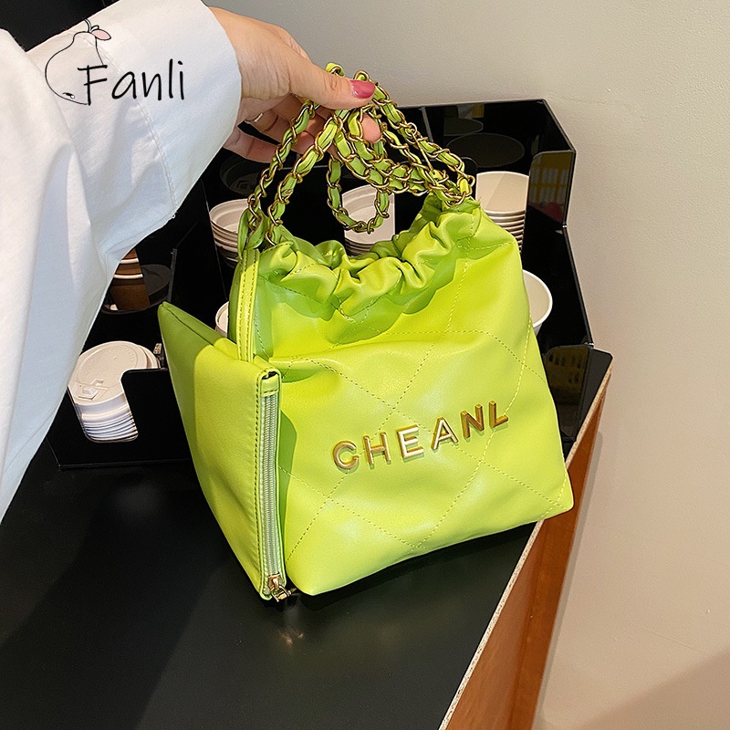 Fanli Túi Xách Đeo Vai / Xách Tay Công Sở Sức Chứa Lớn Thêu Sọc Kim Cương Thời Trang Hàn Quốc Cổ Điển Cho Nữ