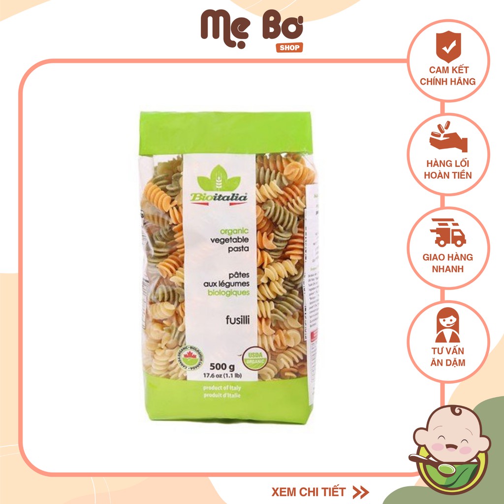 NUI XOẮN RAU CỦ HỮU CƠ 500g (có gói lẻ)