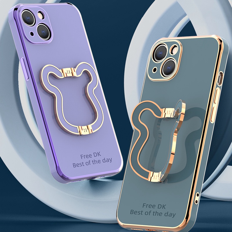 Ốp Điện Thoại Hình Gấu 6D Cho OPPO A57 2022 A96 A76 A16 A15 A15s A54 A74 5G A94 A15 A15s A53 A33 A52 A92 A9 A5 2020