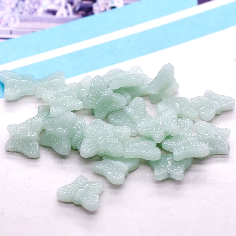 1 charm hình bươm bướm 12*15mm chất liệu bột đá ép nguyên liệu làm trâm làm trang sức cổ trang